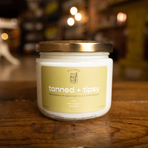 tanned and tipsy candle