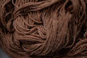 brown yarn close up