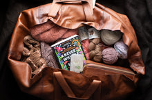 Load image into Gallery viewer, re:designed project bag with knitting materials and book