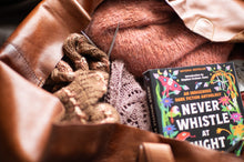 Load image into Gallery viewer, re:designed project bag with yarn and book