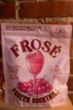 Load image into Gallery viewer, Frose Frozen Cocktails packaging with red and white design on a wooden surface.