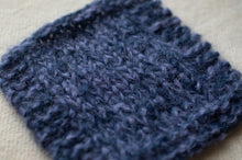 Load image into Gallery viewer, Close-up of a blue knitted fabric swatch on a neutral background