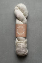 Load image into Gallery viewer, Ball of yarn with a label on a gray background