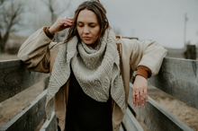 Load image into Gallery viewer, woman wearing knit scarf