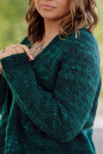 Load image into Gallery viewer, Person wearing a dark green sweater with a blurred background