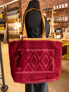 red knit handbag