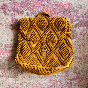 yellow knitted handbag