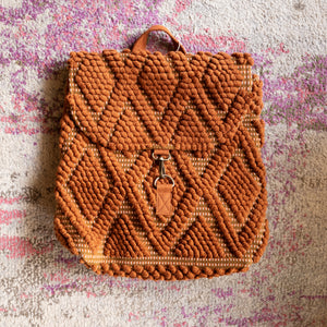 orange knitted handbag