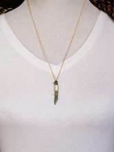 Load image into Gallery viewer, small folding knife necklace on gold chain
