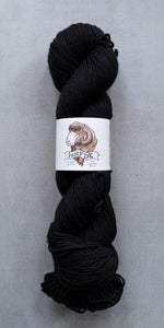 black yarn hank
