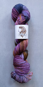 purple yarn hank