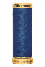 Load image into Gallery viewer, Spool of blue thread with 'Gäutermann' branding on a white background