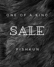 Load image into Gallery viewer, Text 'One of a Kind Sale Pishkun' on a textured black and white background