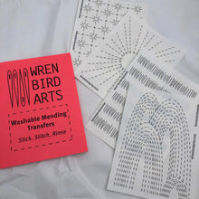 Load image into Gallery viewer, Wren Bird Arts washable mending transfers on a white background