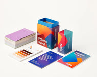 Color swatch cards and packaging with 'Palette Scout' branding on a white background