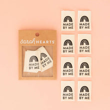 Load image into Gallery viewer, Packaging of 'Made by Me' labels with a pink background