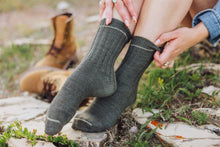 Load image into Gallery viewer, Person wearing dark gray socks outdoors on a natural background