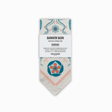 Load image into Gallery viewer, Badwater Basin bandana packaging with decorative design on a white background