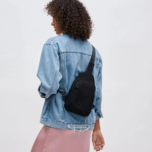 black sling backpack