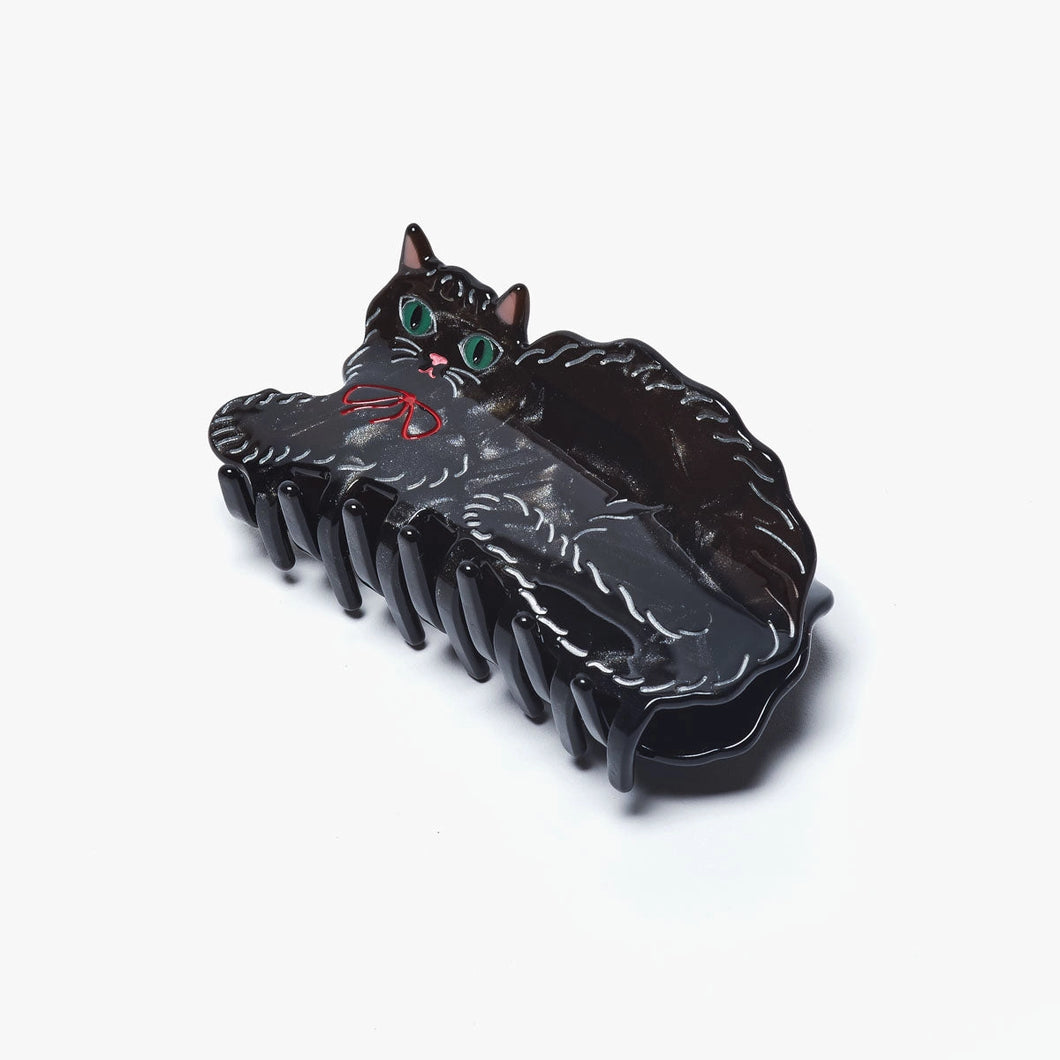 black kitty hairclip