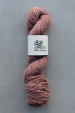 Load image into Gallery viewer, Ball of pink yarn with a label on a gray background