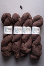 Load image into Gallery viewer, Five skeins of brown yarn with labels on a gray background
