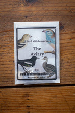 Load image into Gallery viewer, Card with bird illustrations and text on a wooden surface