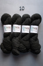 Load image into Gallery viewer, Five skeins of dark gray yarn with labels on a light gray background