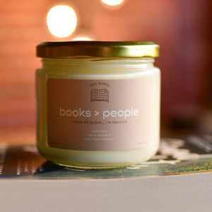 books over people scented candle