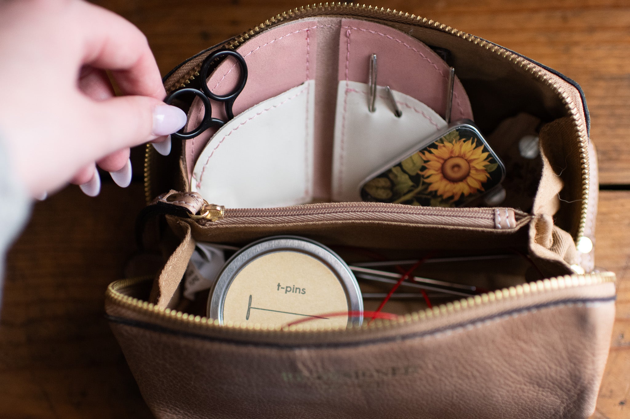 full knitting kit in bag