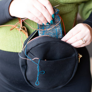 knitting materials in small bag