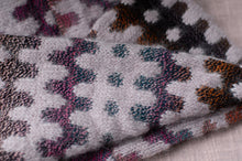 Load image into Gallery viewer, Close-up of a knitted fabric with a patterned design on a neutral background
