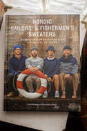 Book titled 'Nordic Sailors' & Fishermen's Sweaters' with images of people wearing sweaters.