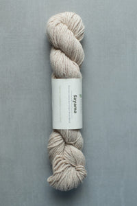 white sayama yarn hank