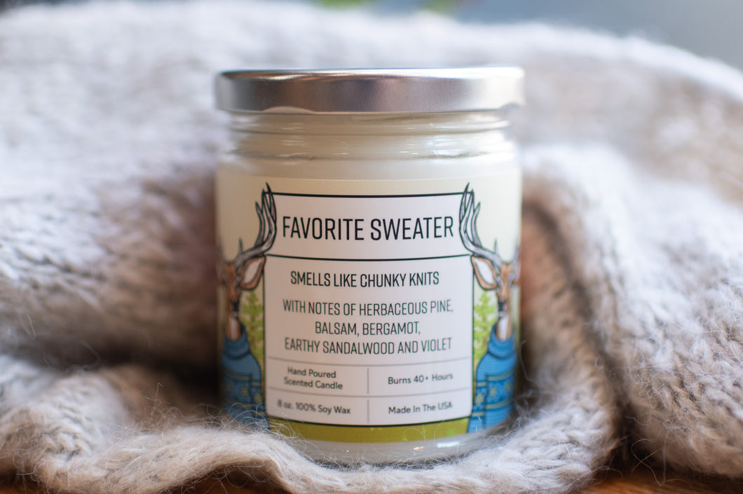 favorite sweater scented candle