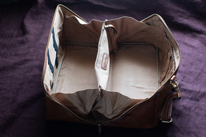 open leather bag