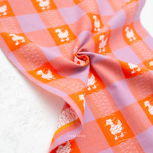 Load image into Gallery viewer, Checkered fabric with duck pattern on a white background