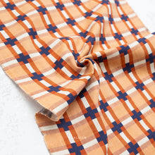 Load image into Gallery viewer, Close-up of orange, blue, and white checkered fabric
