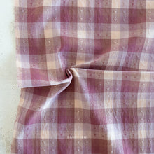 Load image into Gallery viewer, Checkered fabric with a subtle pattern on a plain background