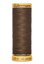 Load image into Gallery viewer, Spool of brown Gutermann thread on a white background