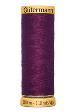 Load image into Gallery viewer, Spool of purple Gutermann thread on a white background