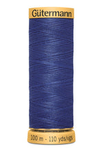 Load image into Gallery viewer, Spool of blue thread with 'Gäutermann' branding on a white background