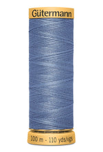 Load image into Gallery viewer, Spool of blue thread with 'Gäutermann' branding on a white background