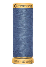 Load image into Gallery viewer, Spool of blue thread with 'Gäutermann' branding on a white background