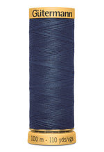 Load image into Gallery viewer, Spool of blue thread with 'Gäutermann' branding on a white background