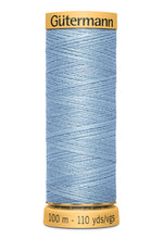 Load image into Gallery viewer, Spool of blue thread with 'Gäutermann' branding on a white background