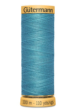 Load image into Gallery viewer, Spool of blue thread with 'Götermann' branding on a white background