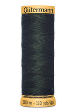 Load image into Gallery viewer, Spool of dark thread with 'Gäutermann' label on a white background