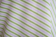 Load image into Gallery viewer, Close-up of green and purple striped fabric