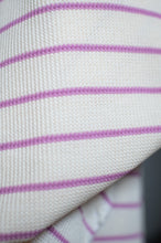Load image into Gallery viewer, Close-up of fabric with purple stripes on a white background